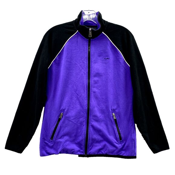 LRL Ralph Lauren Active  Jacket Women Medium Purple Soft Fleece Y2k Sportswear‎ - Picture 1 of 8